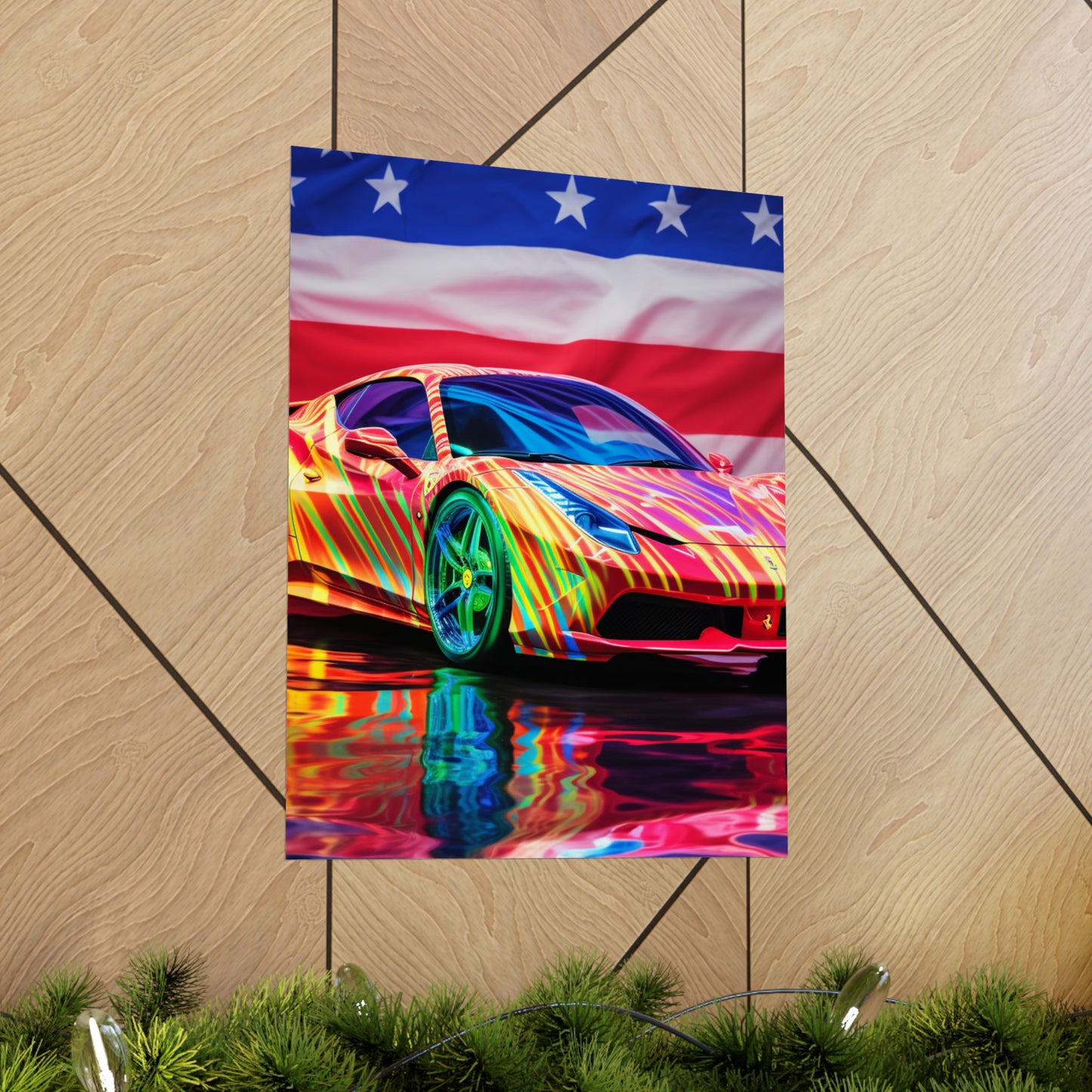 Premium Matte Vertical Posters Hyper Colorfull Ferrari 4