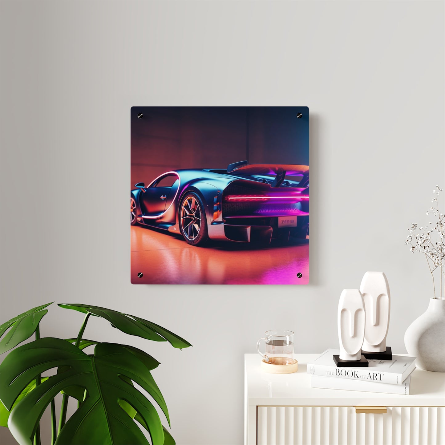 Acrylic Wall Art Panels Hyper Bugatti Neon Chiron 2