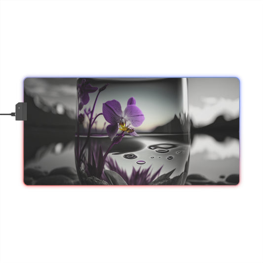 LED Gaming Mouse Pad Purple Orchid Glass vase 2