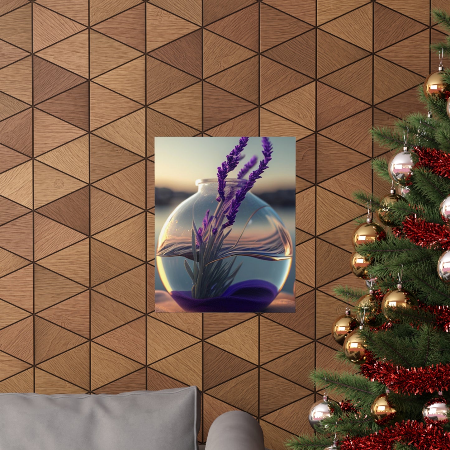 Premium Matte Vertical Posters Lavender in a vase 3