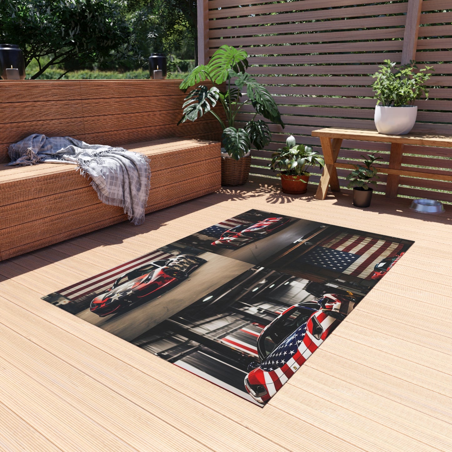 Outdoor Rug  American Flag Farrari 5