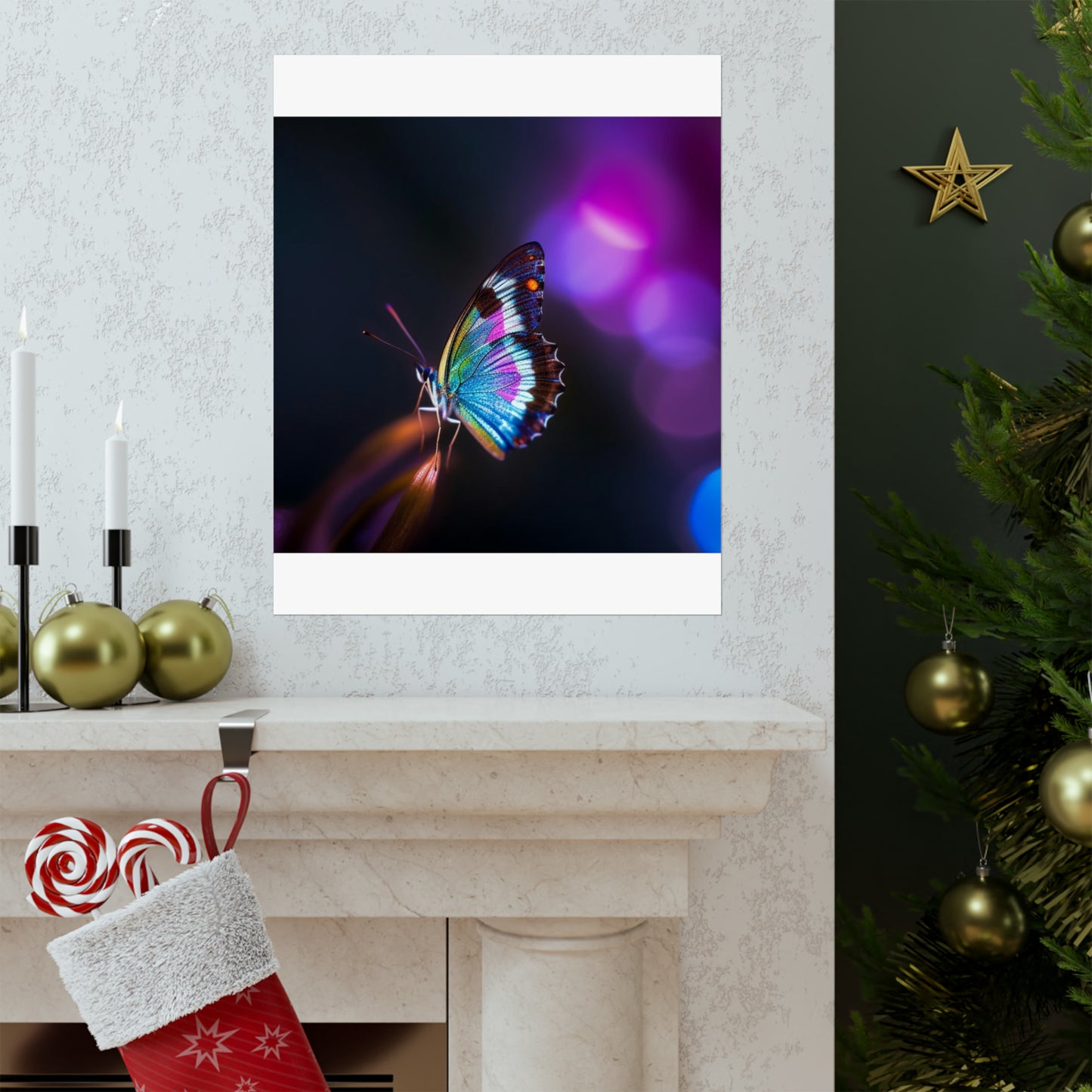 Premium Matte Vertical Posters Photo Realistic Butterfly 1