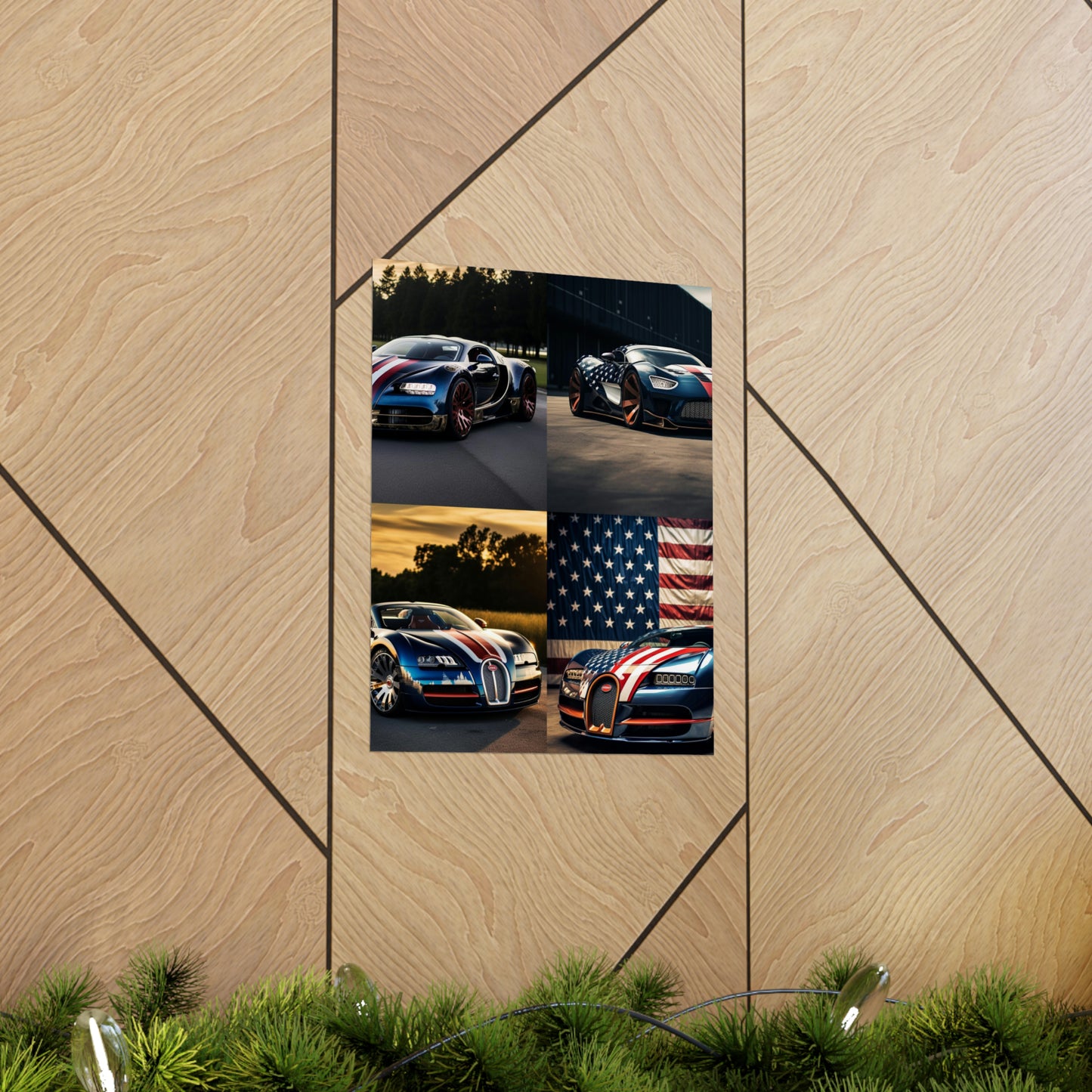 Premium Matte Vertical Posters Bugatti Flag American 5