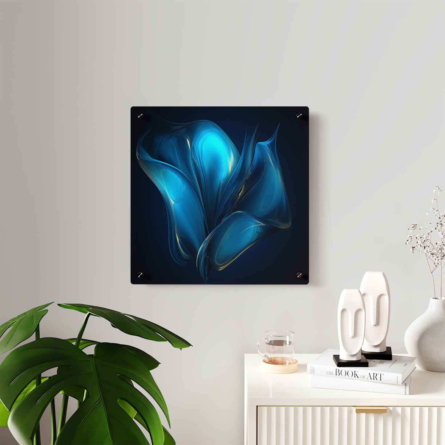 Acrylic Wall Art Panels Abstract Blue Tulip 2