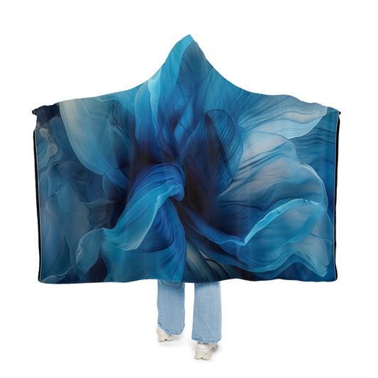 Snuggle Hooded Blanket Blue Tluip Abstract 2