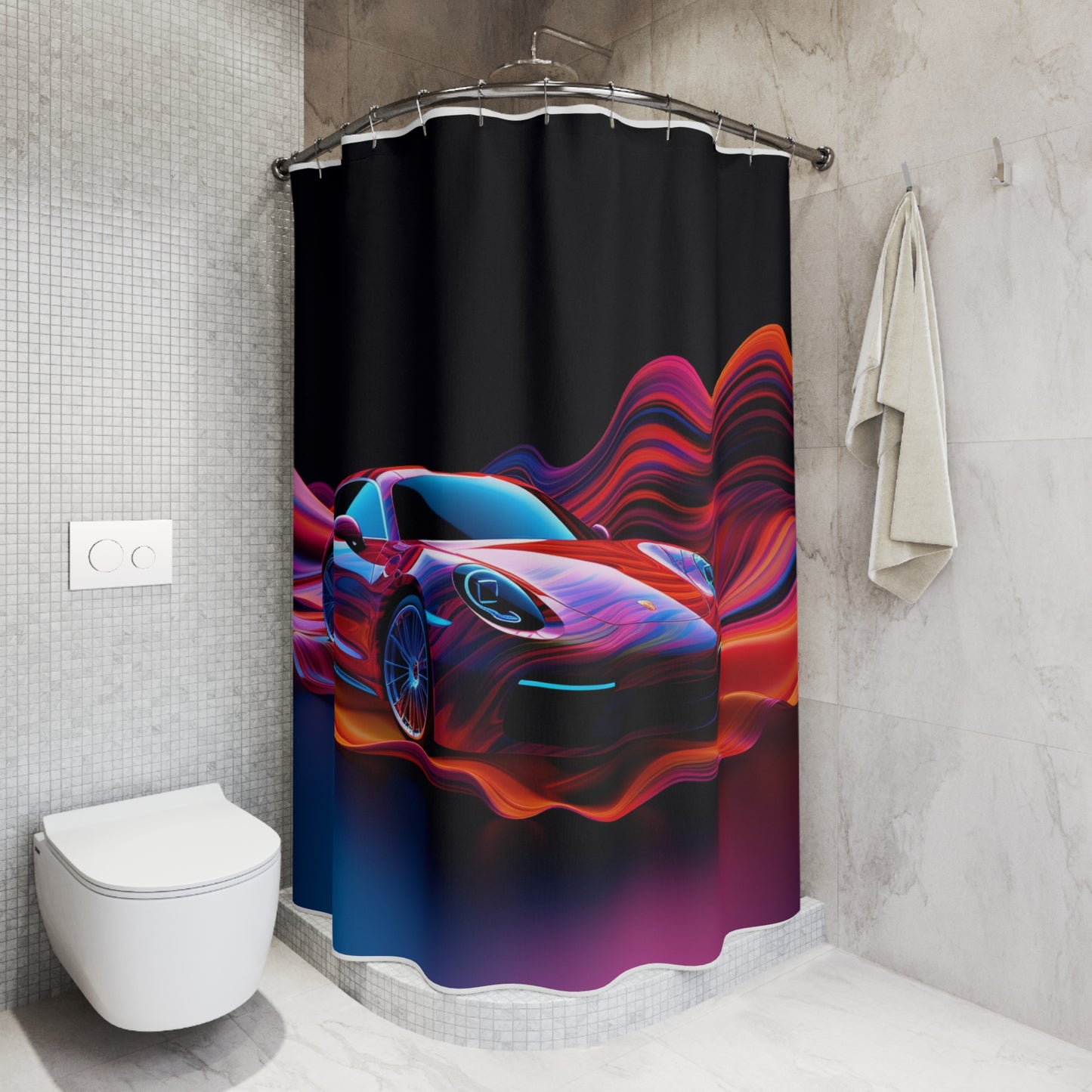 Polyester Shower Curtain Porsche Water Fusion 4