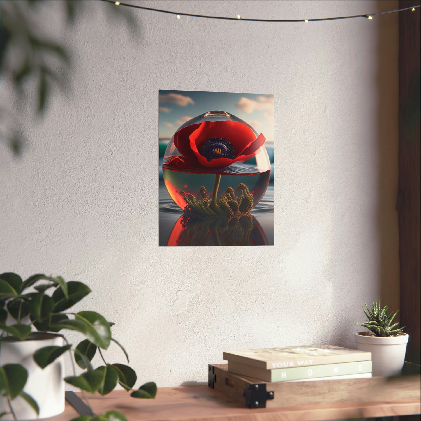 Premium Matte Vertical Posters Red Anemone in a Vase 4