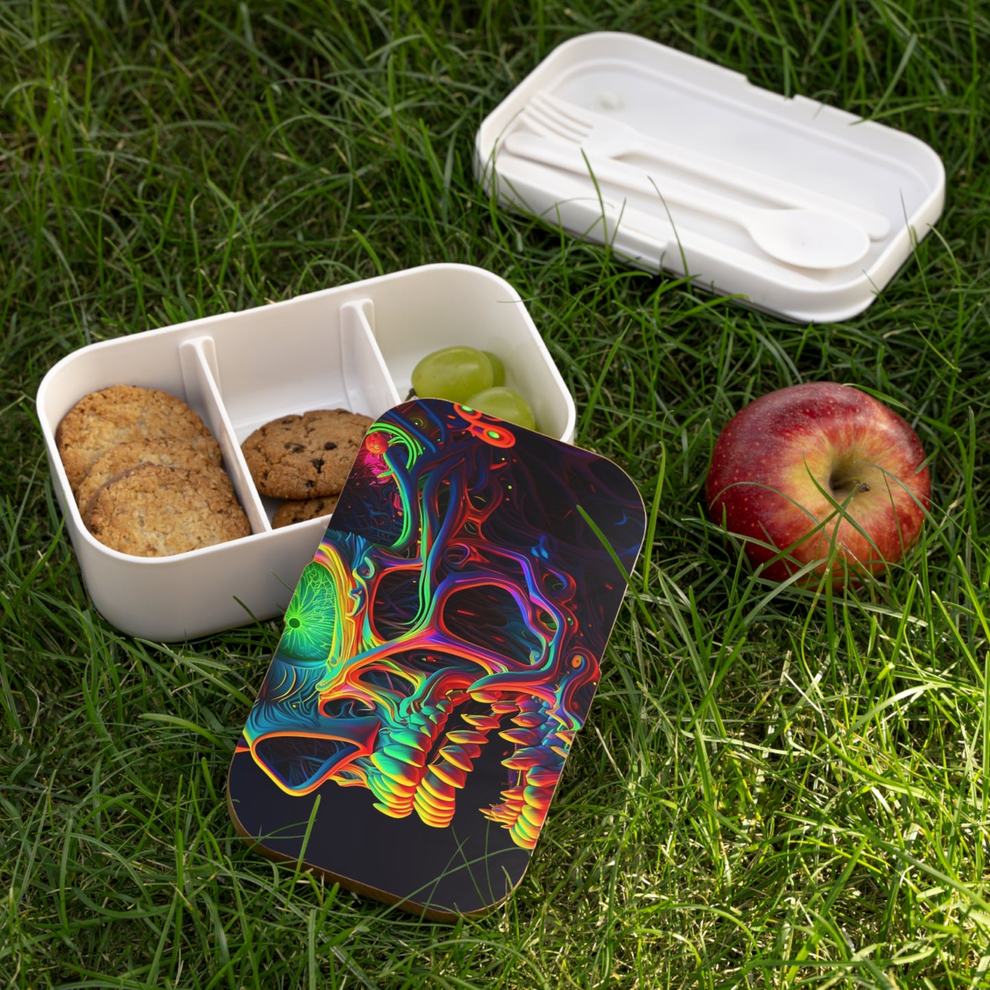Bento Lunch Box Florescent Skull Death 1