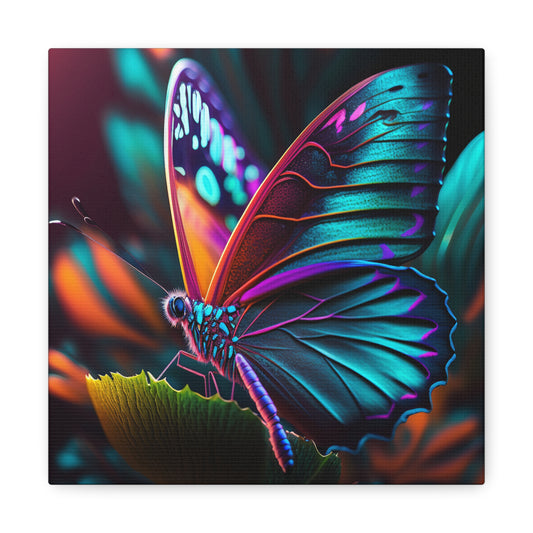 Canvas Gallery Wraps Neon Butterfly Macro 1