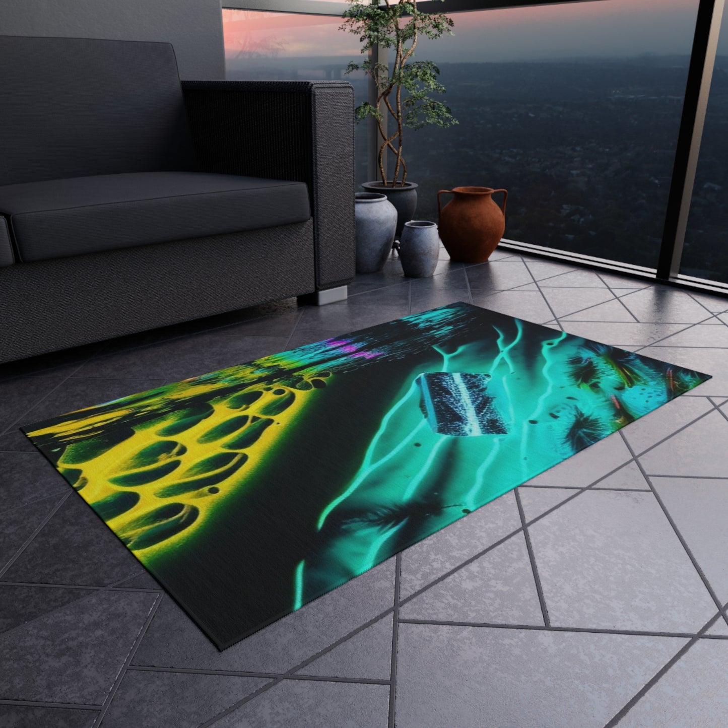 Outdoor Rug  Florescent Glow 2