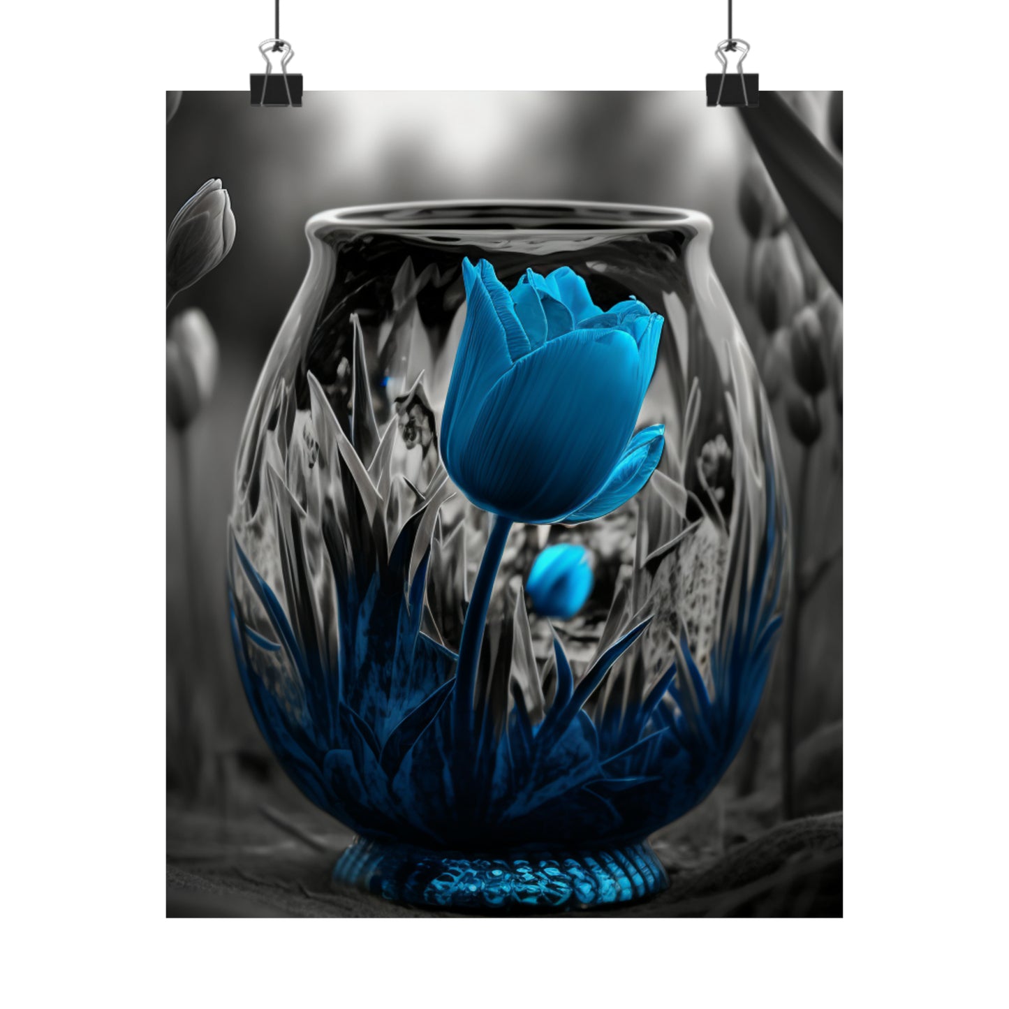 Premium Matte Vertical Posters Tulip Blue 6