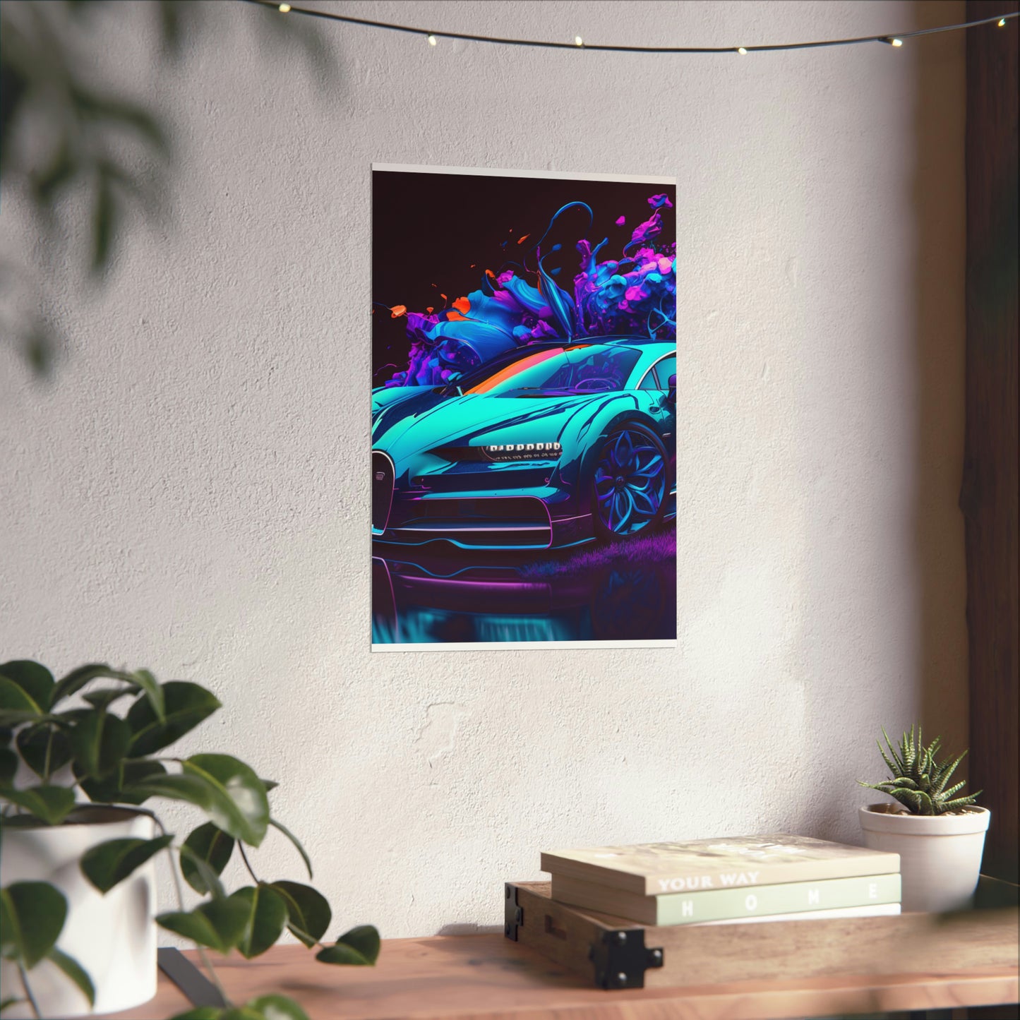 Premium Matte Vertical Posters Bugatti Neon Chiron 3