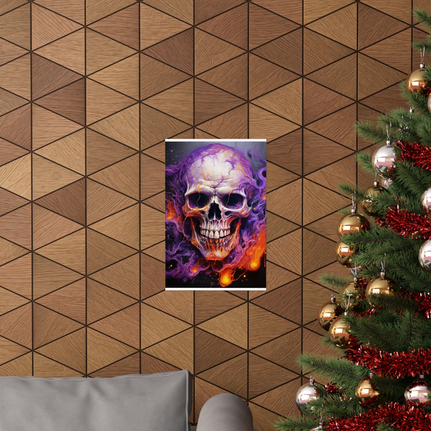 Premium Matte Vertical Posters Skull Flames 2