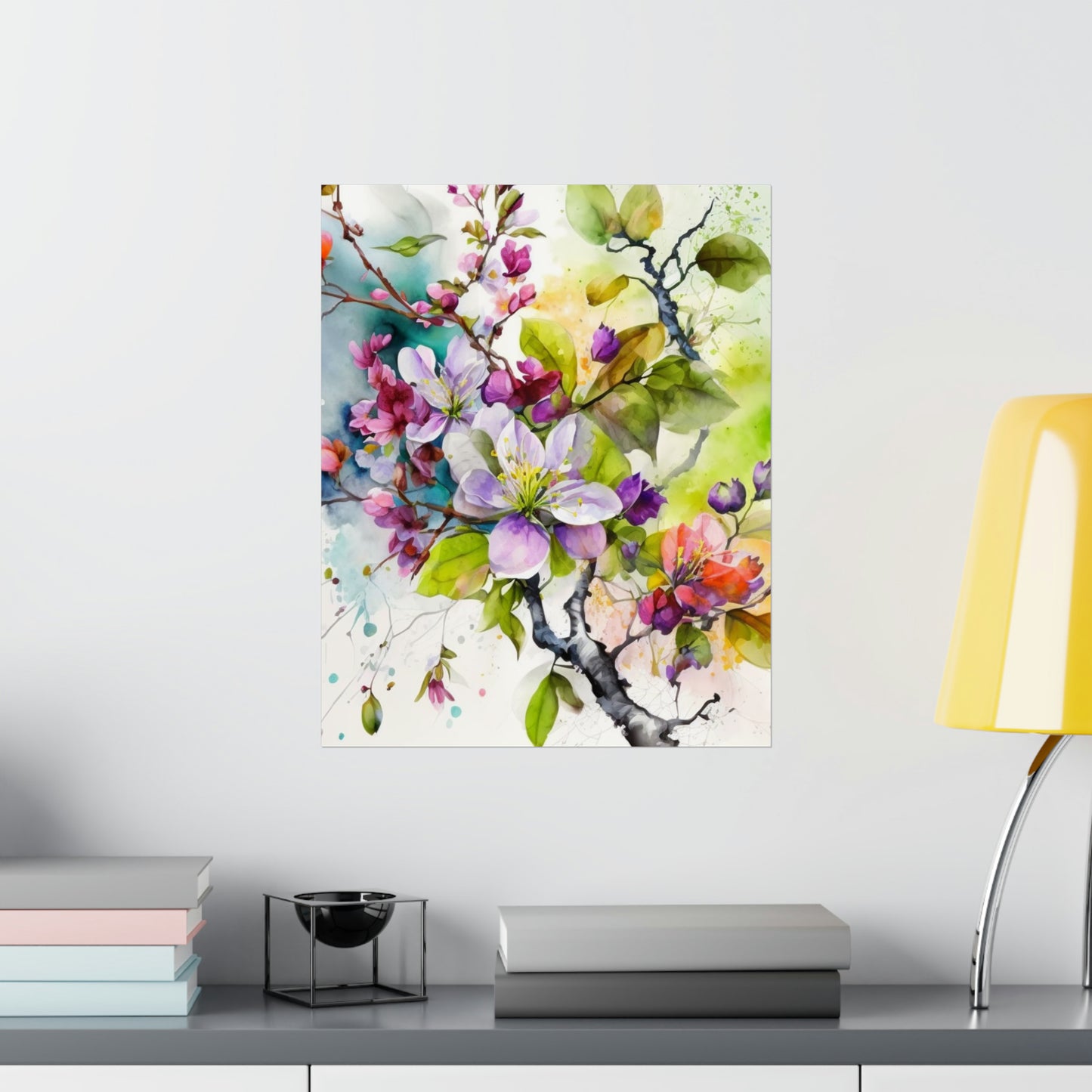 Premium Matte Vertical Posters Mother Nature Bright Spring Colors Realistic Watercolor 4