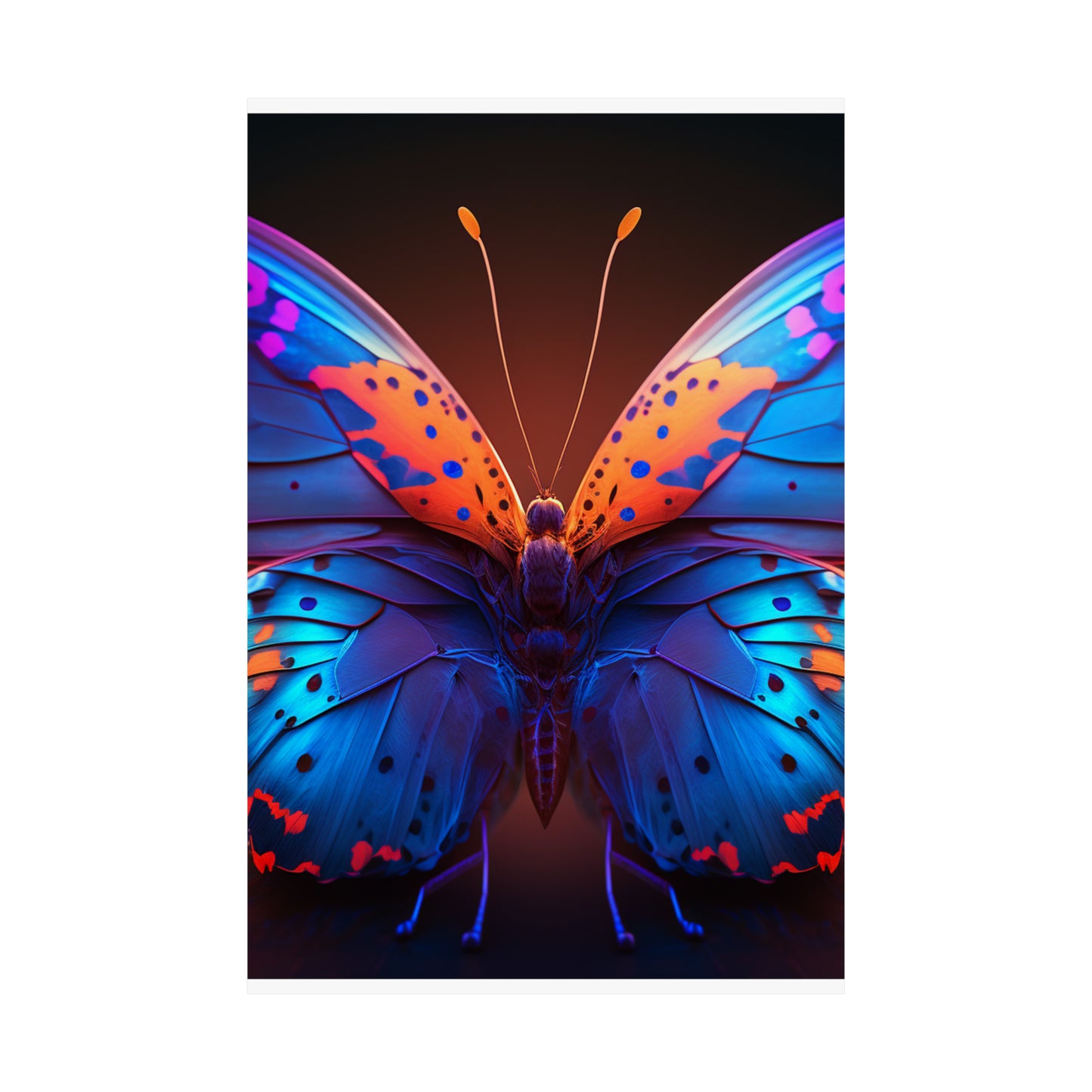 Premium Matte Vertical Posters Neon Butterfly Macro 3