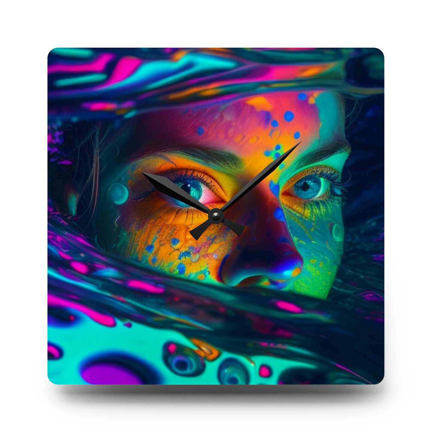 Acrylic Wall Clock Florescent Glow 3