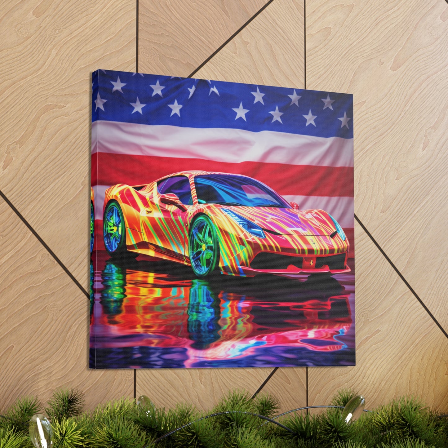 Canvas Gallery Wraps Hyper Colorfull Ferrari 4