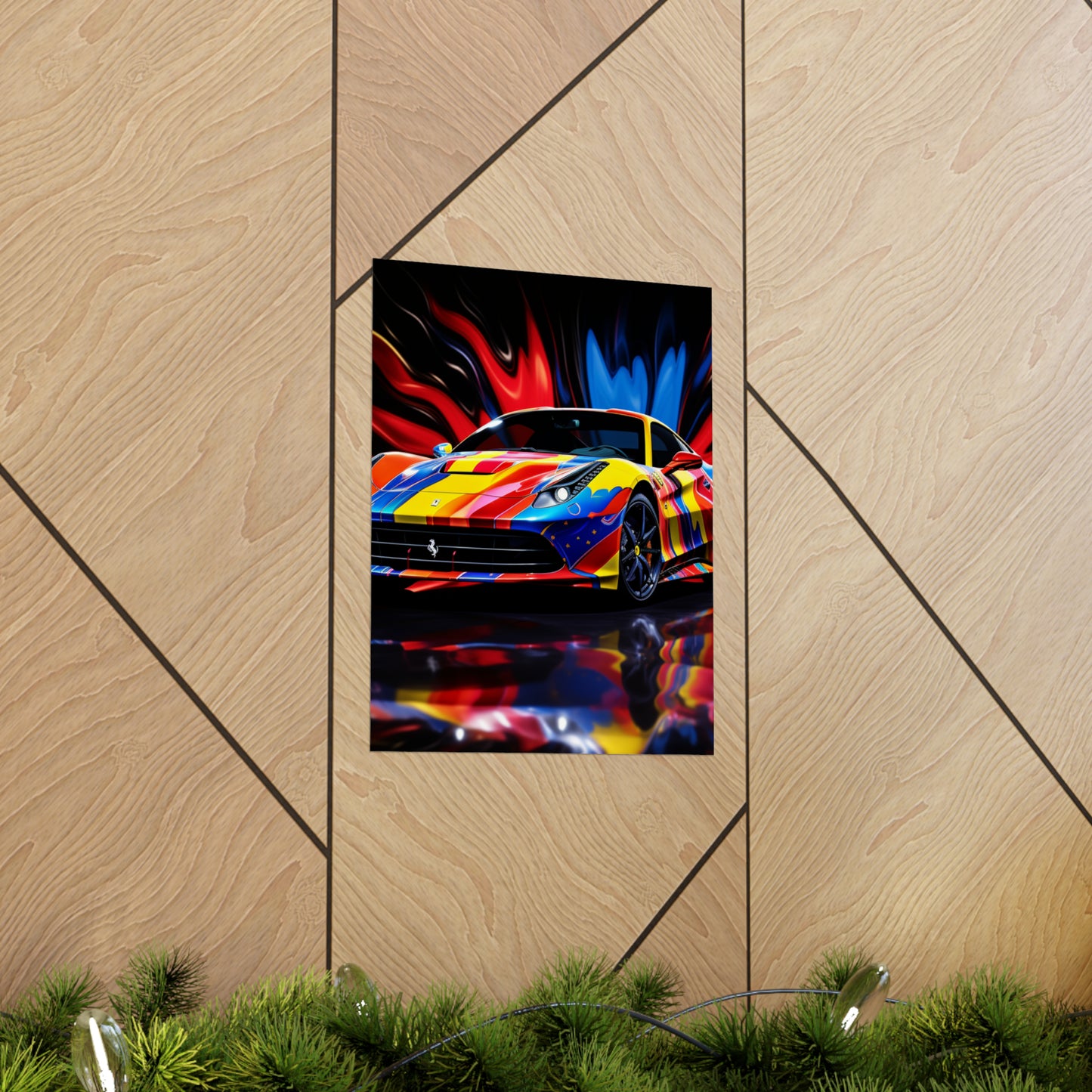 Premium Matte Vertical Posters Hyper Colorfull Ferrari 1