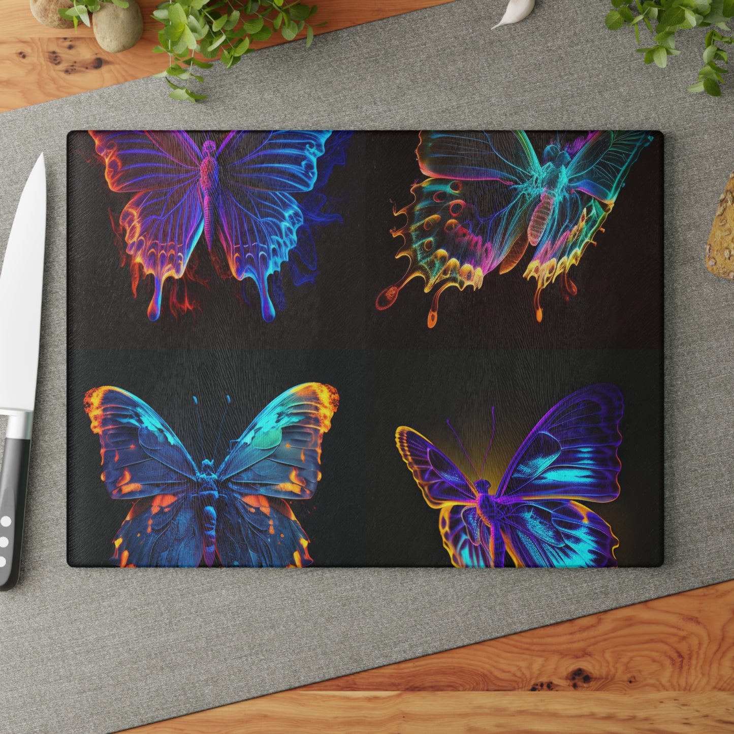 Glass Cutting Board Thermal Butterfly 5