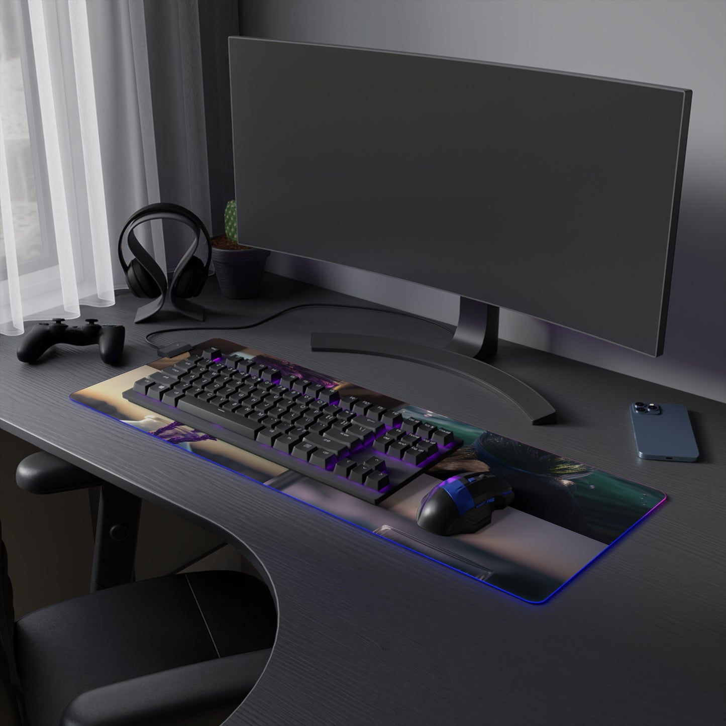 LED Gaming Mouse Pad Lavender in a vase 5