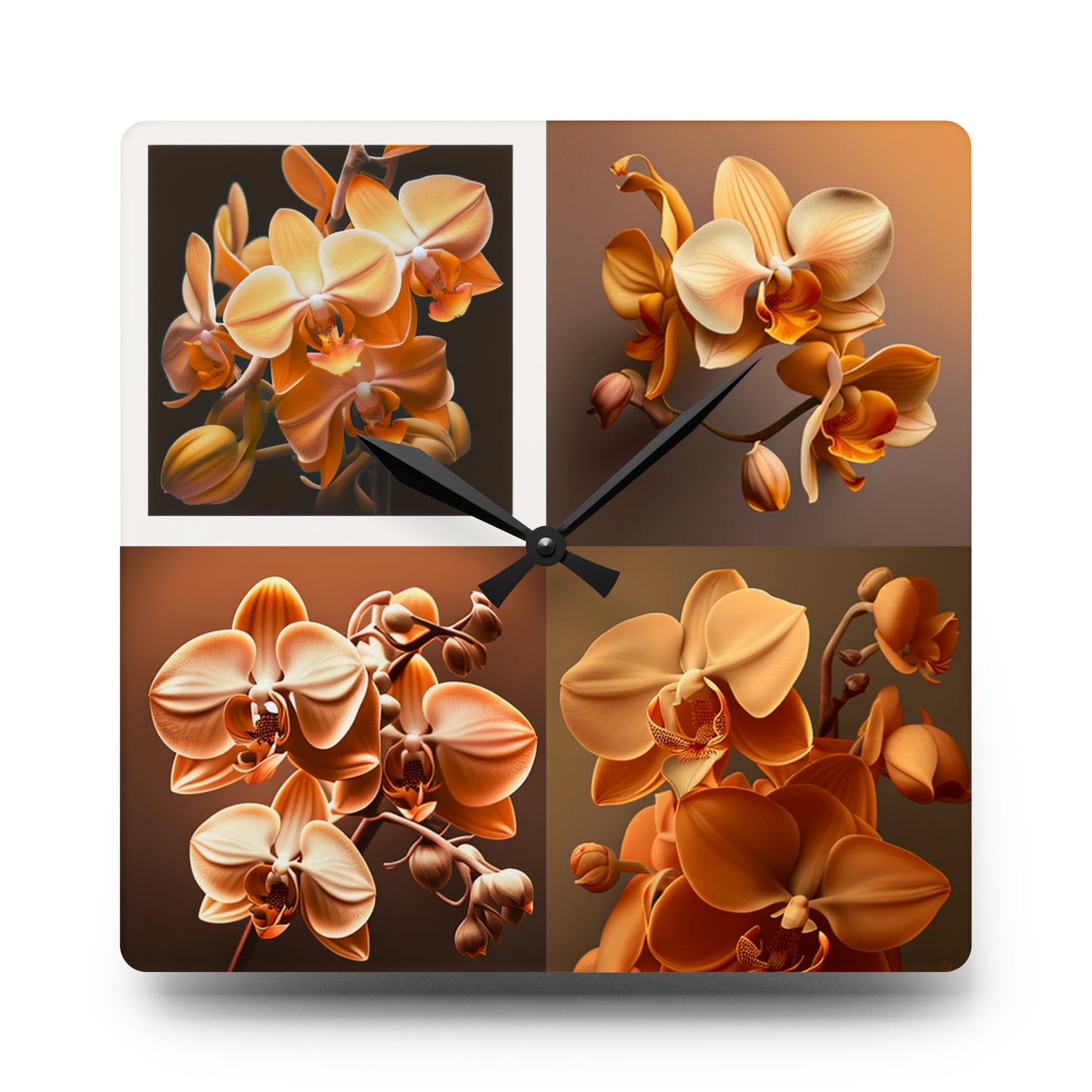 Acrylic Wall Clock orchid pedals 5