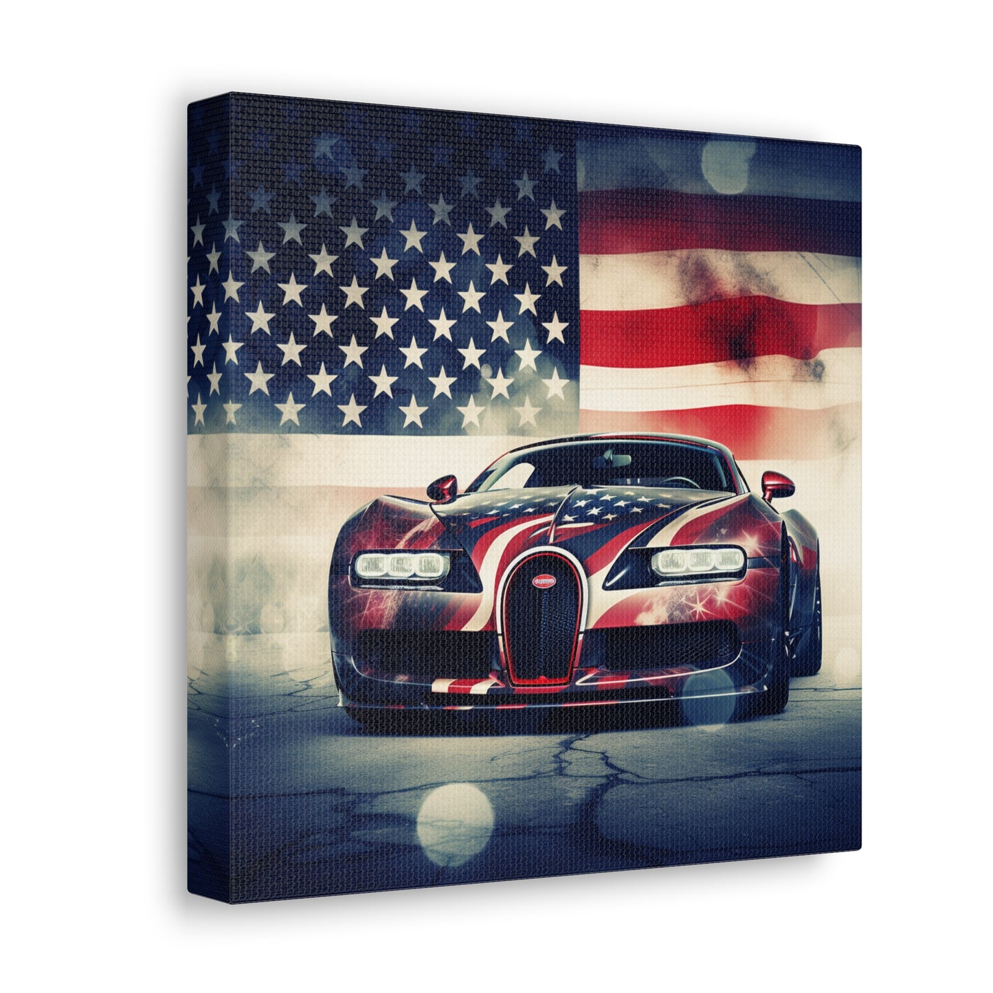 Canvas Gallery Wraps Abstract American Flag Background Bugatti 1