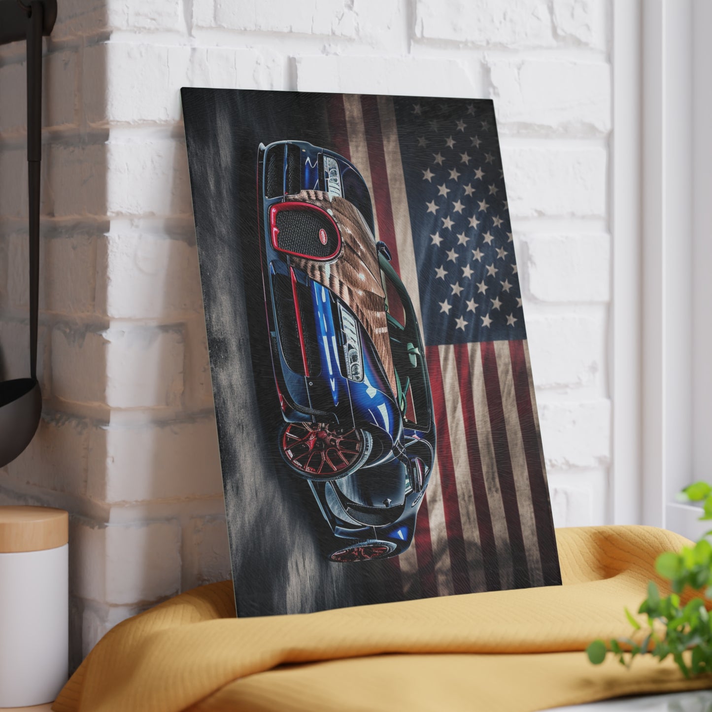 Glass Cutting Board Bugatti American Flag 4