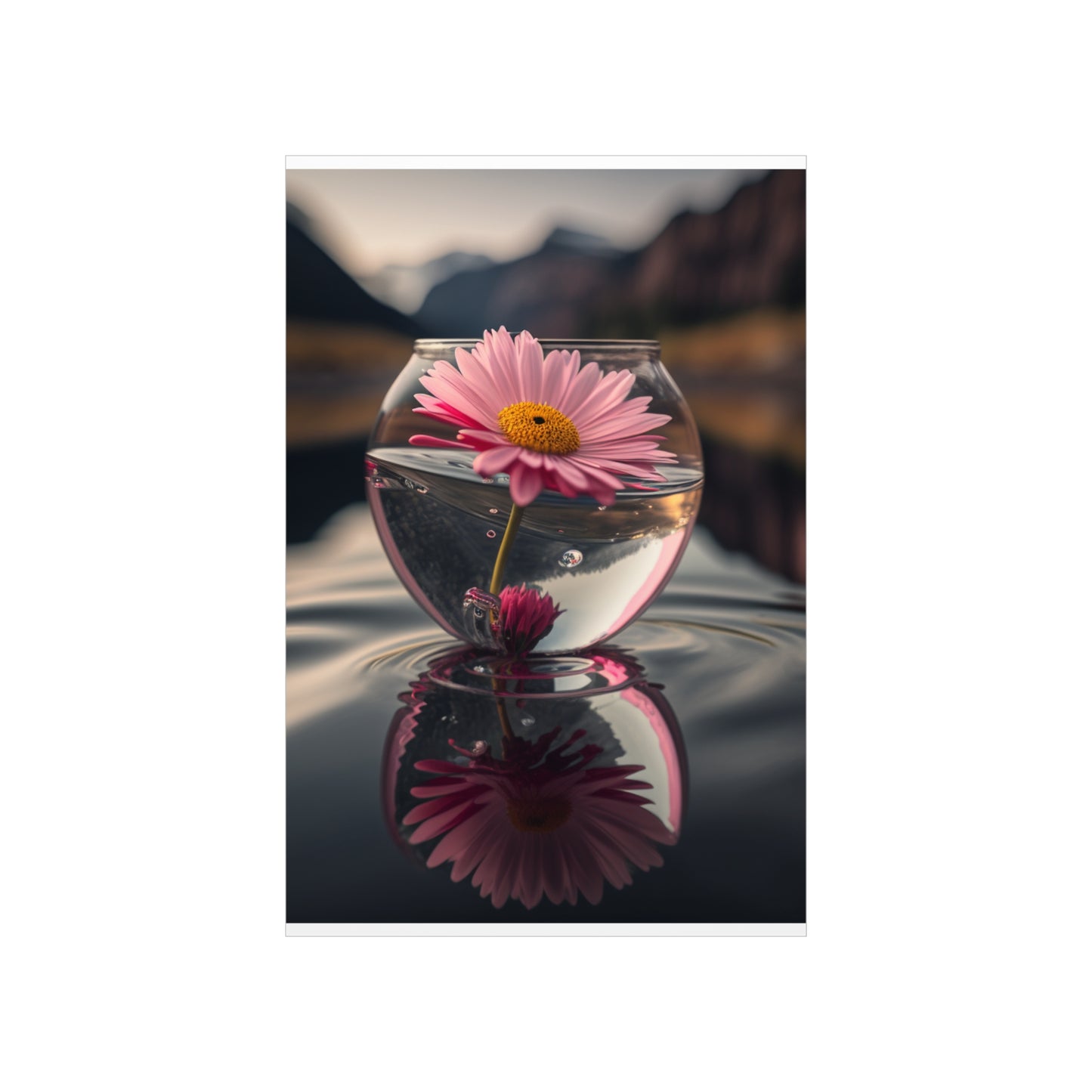 Premium Matte Vertical Posters Daisy in a vase 3