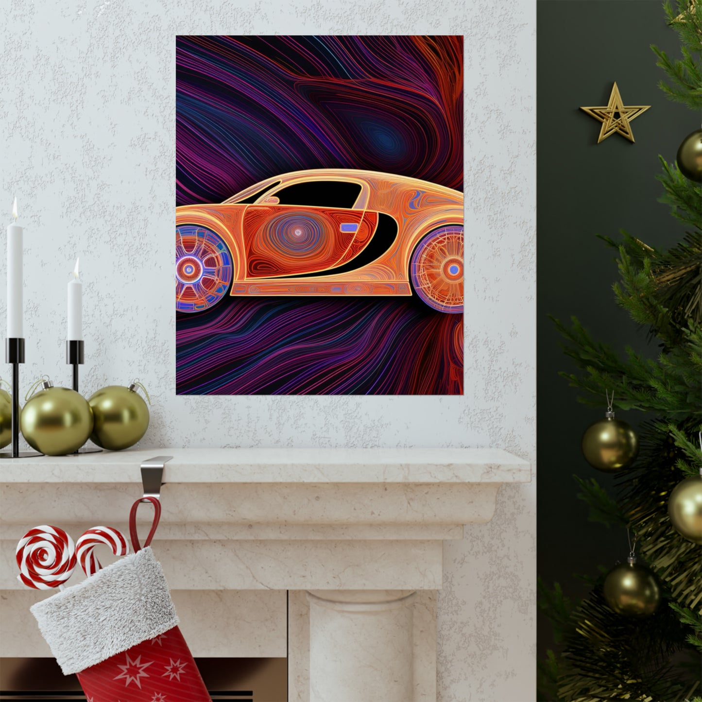 Premium Matte Vertical Posters Bugatti Abstract Concept 2