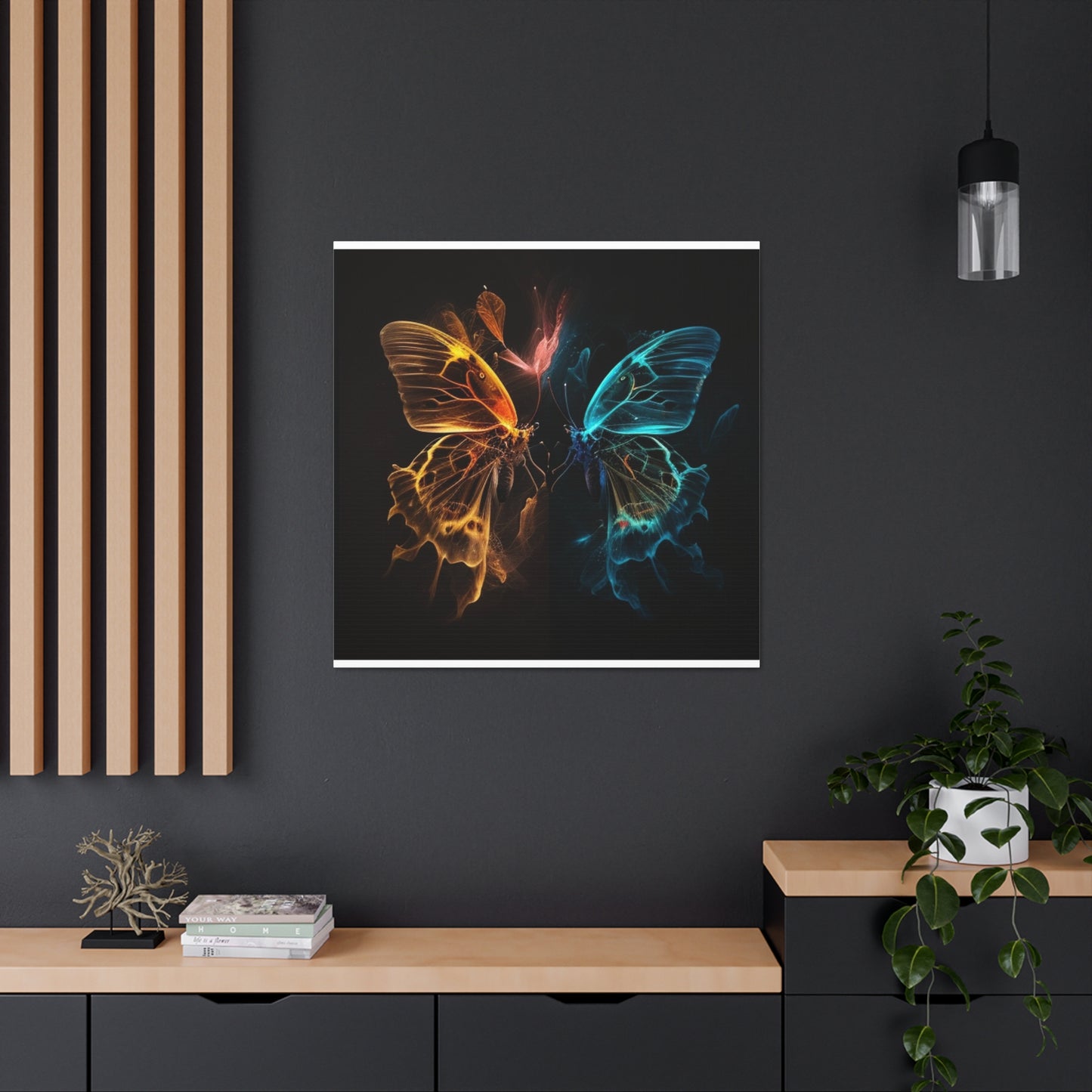 Canvas Gallery Wraps Kiss Neon Butterfly 4