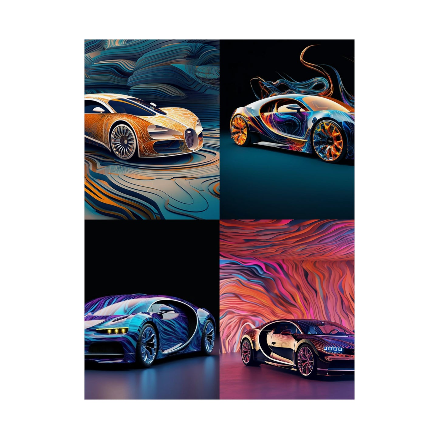 Premium Matte Vertical Posters Bugatti Abstract Flair 5