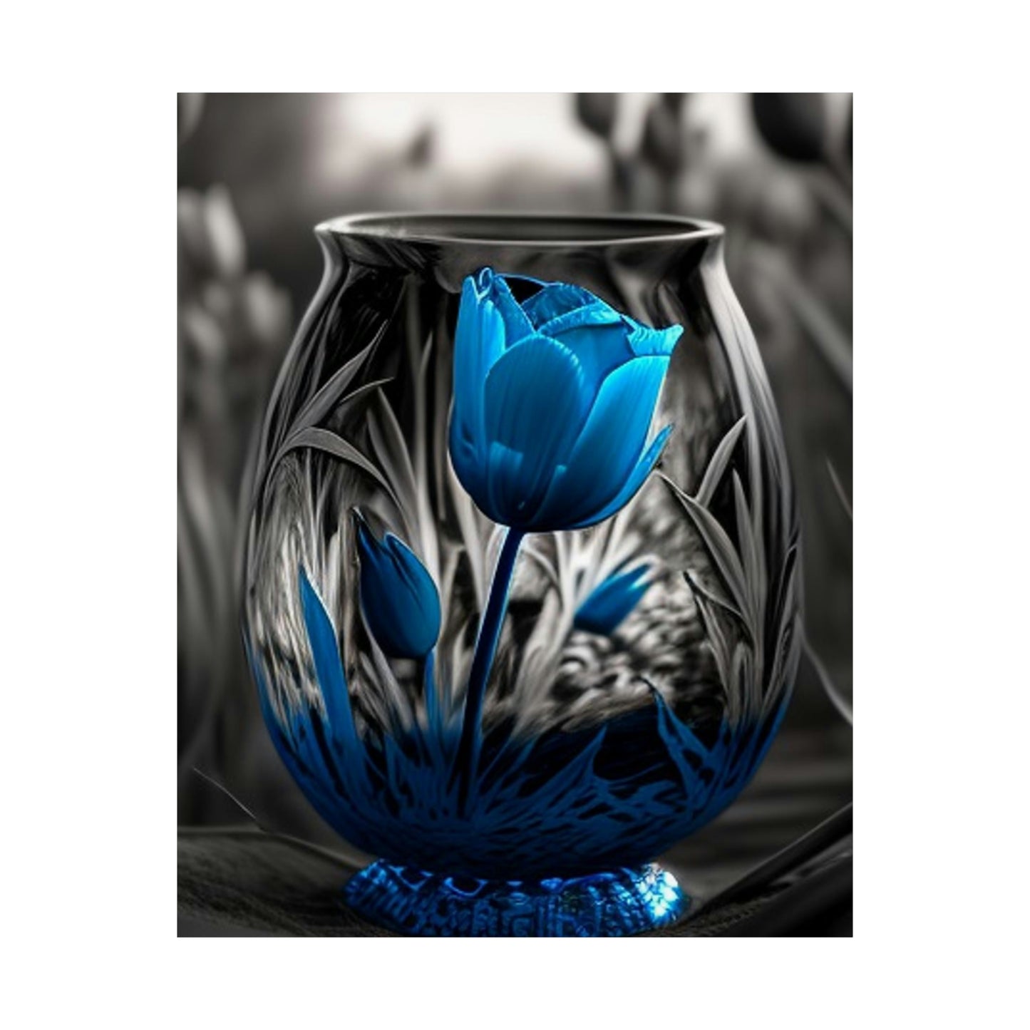 Premium Matte Vertical Posters Tulip Blue 3