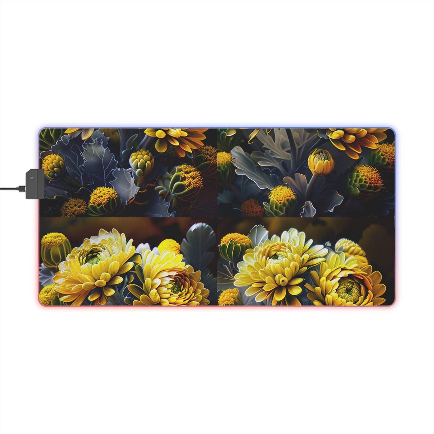 LED Gaming Mouse Pad Yellow Hermosas Flores Amarillas 5