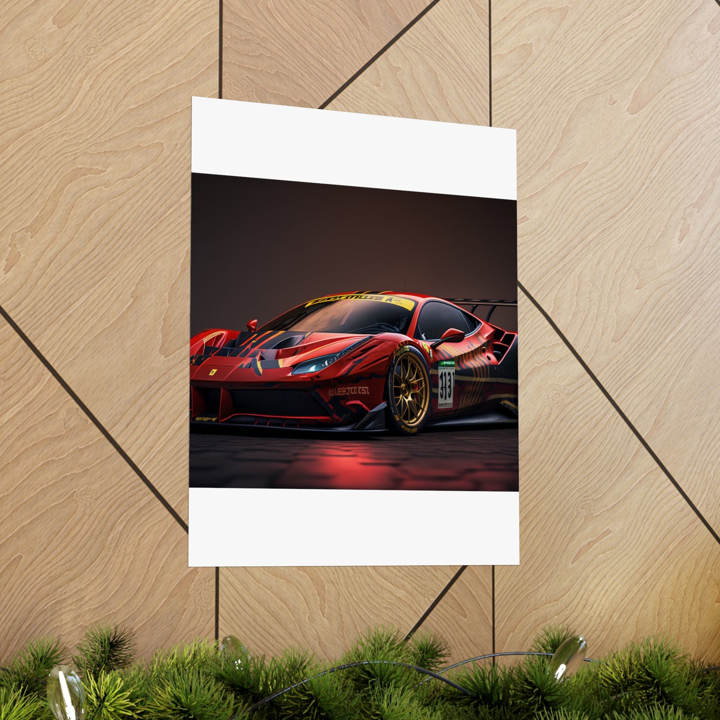 Premium Matte Vertical Posters Ferrari Red 1