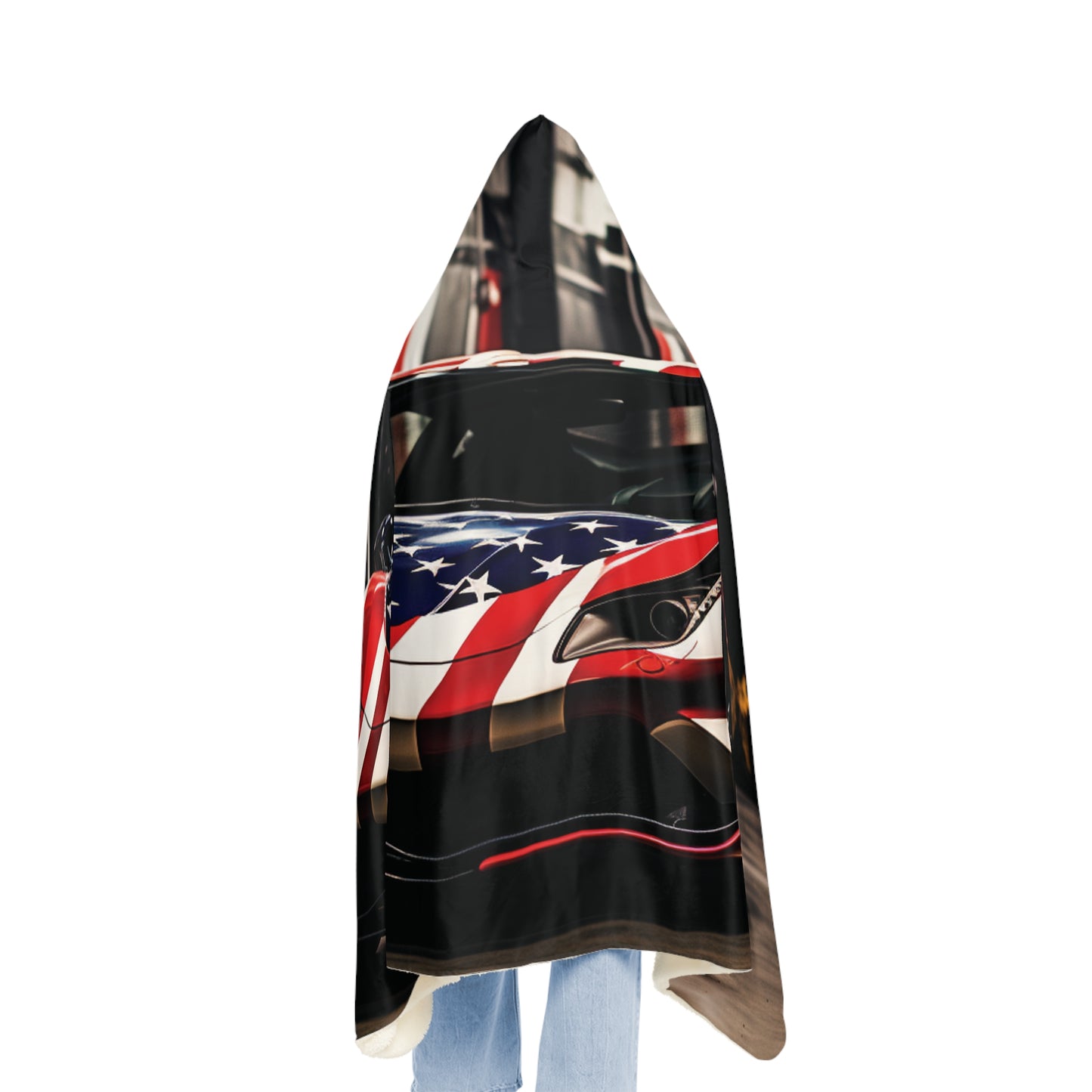 Snuggle Hooded Blanket American Flag Farrari 3