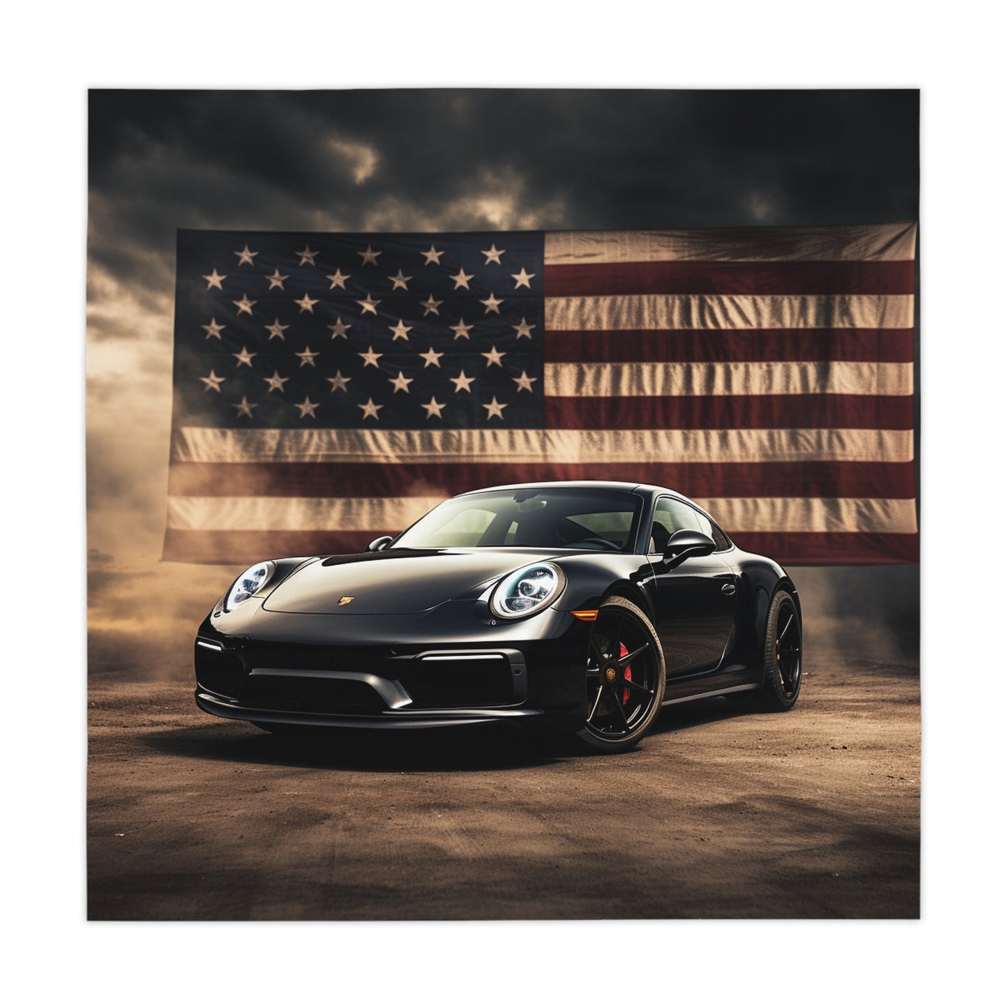 Tablecloth American Flag Background Porsche 4