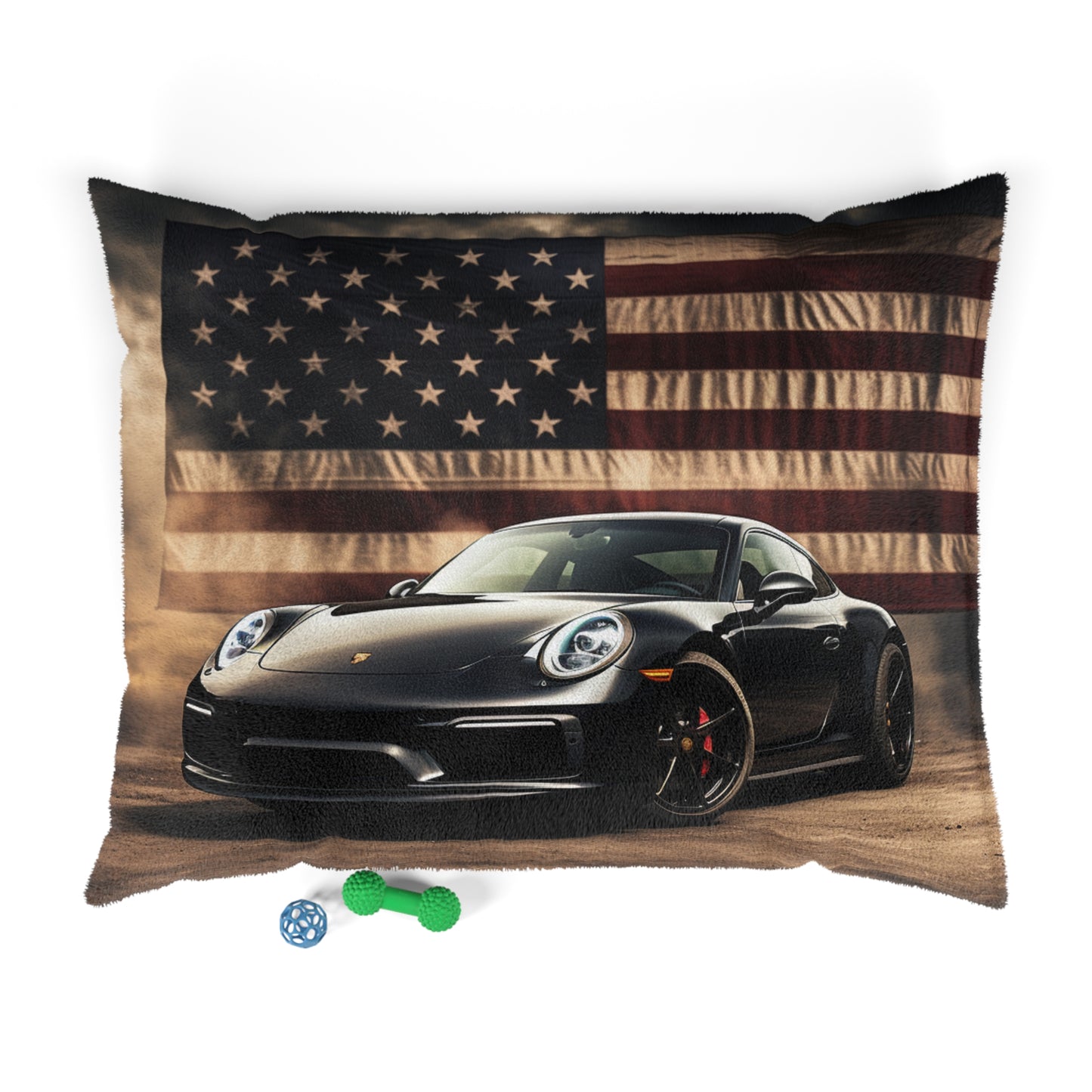 Pet Bed American Flag Background Porsche 4