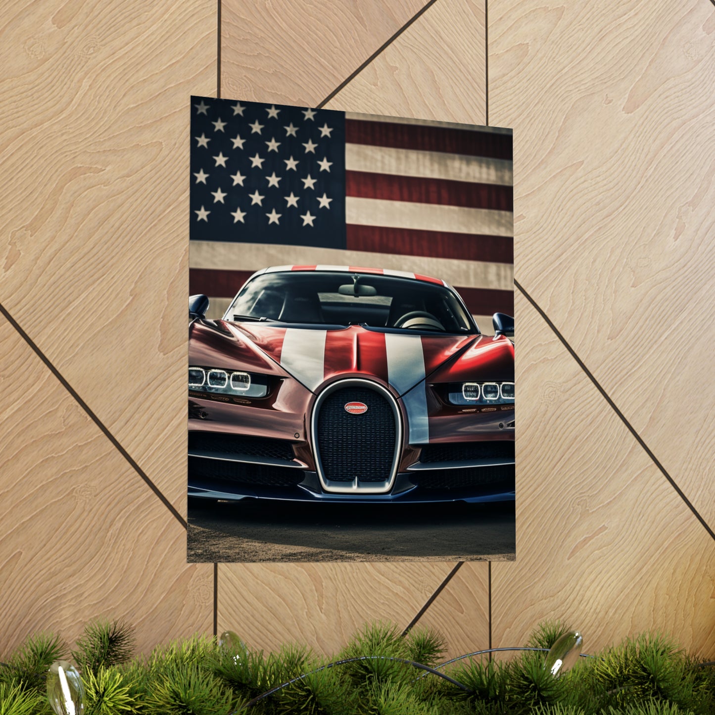 Premium Matte Vertical Posters Bugatti Flag 1