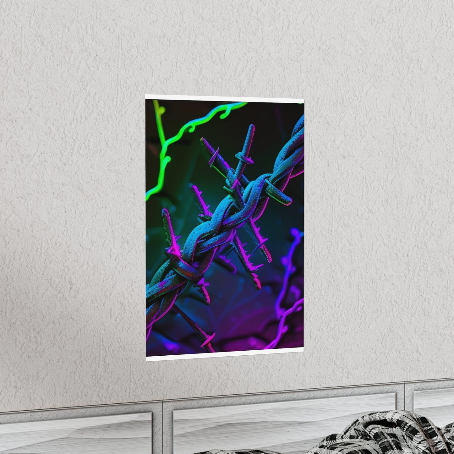 Premium Matte Vertical Posters Macro Neon Barbs 4