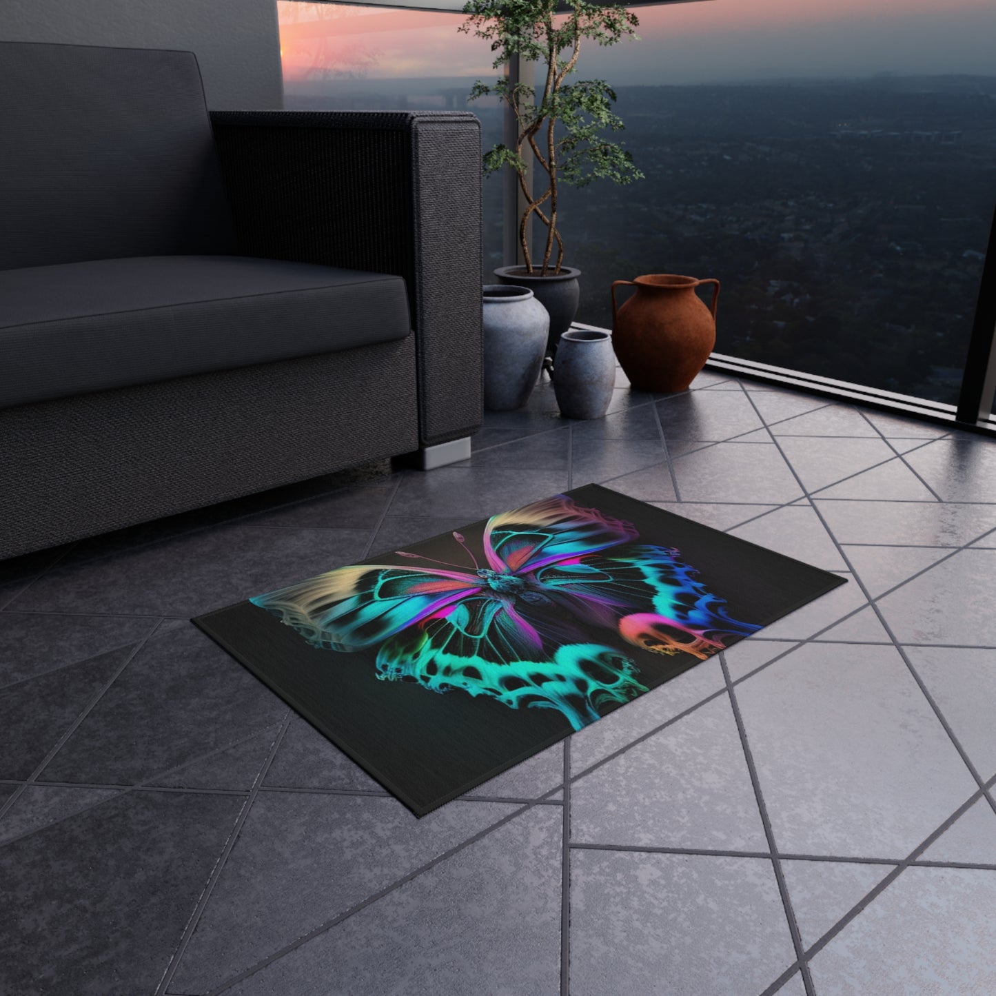 Outdoor Rug  Neon Butterfly Fusion 2