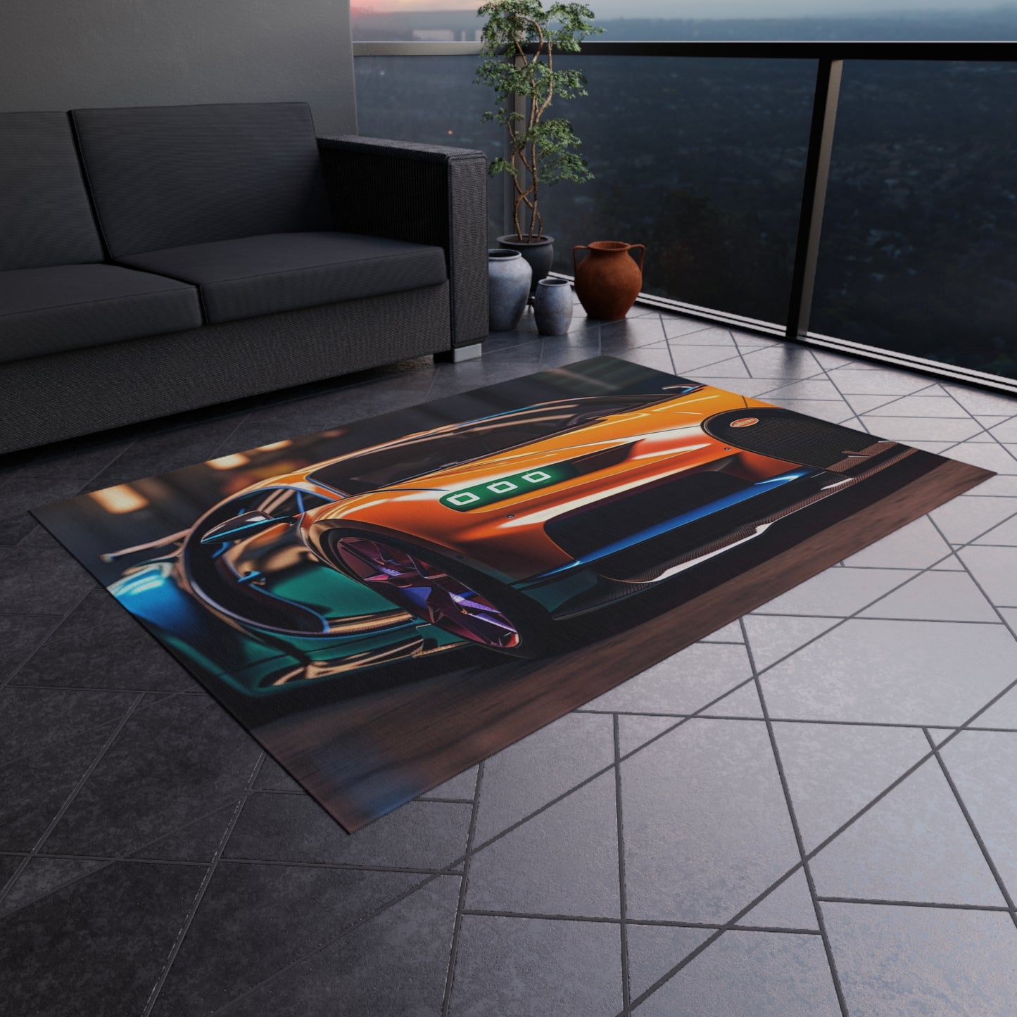 Outdoor Rug  Hyper Bugatti Neon Chiron 1