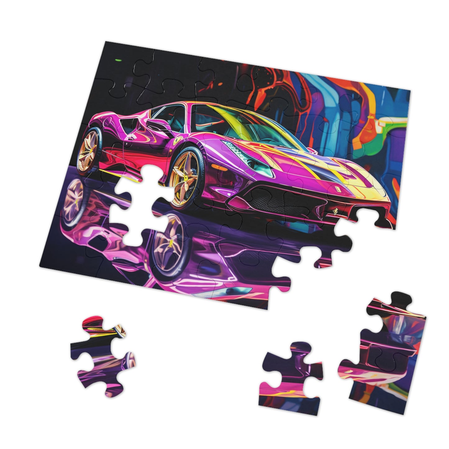 Jigsaw Puzzle (30, 110, 252, 500,1000-Piece) Pink Macro Ferrari 2