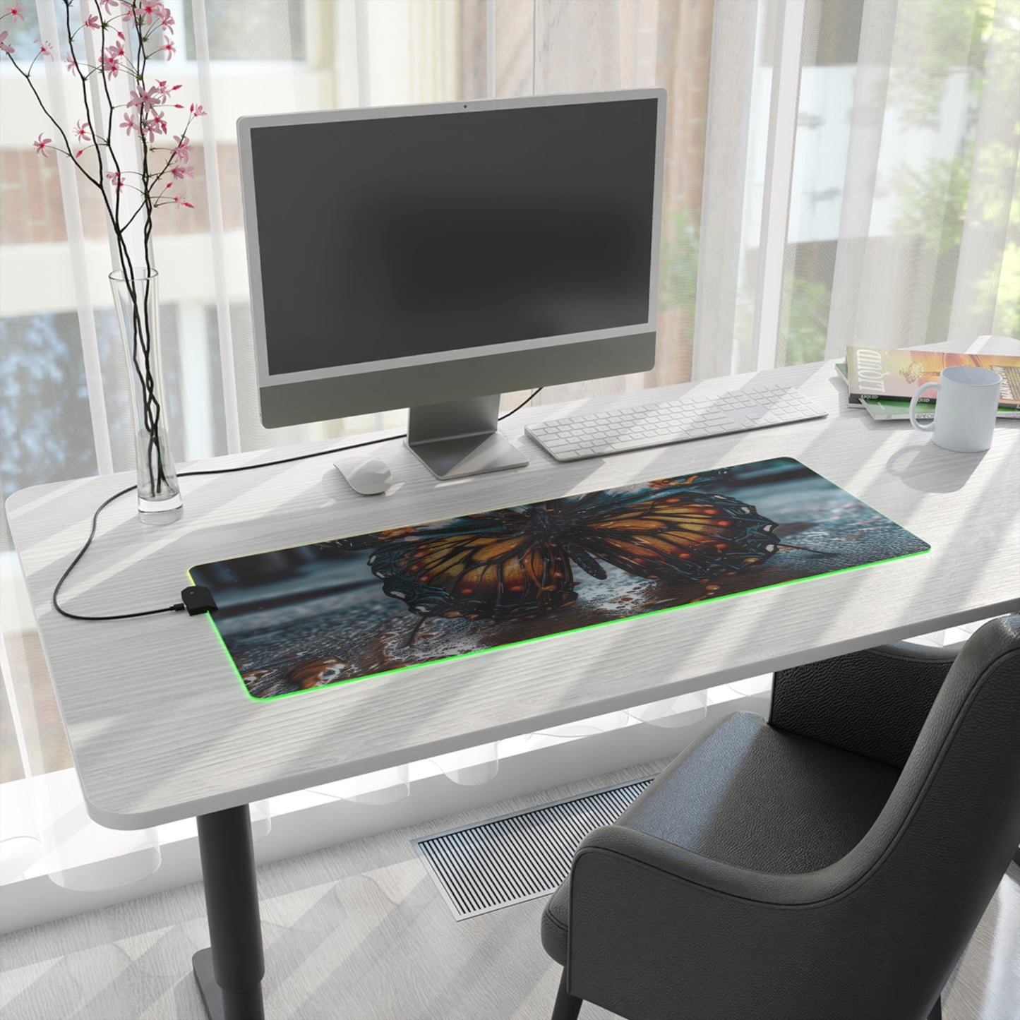 LED Gaming Mouse Pad Water Butterfly Street 3