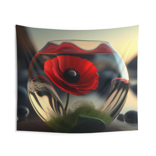 Indoor Wall Tapestries Red Anemone in a Vase 3
