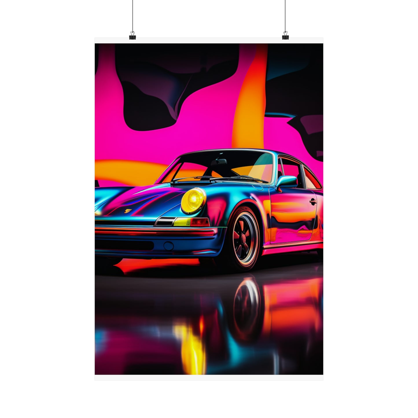 Premium Matte Vertical Posters Macro Porsche 2