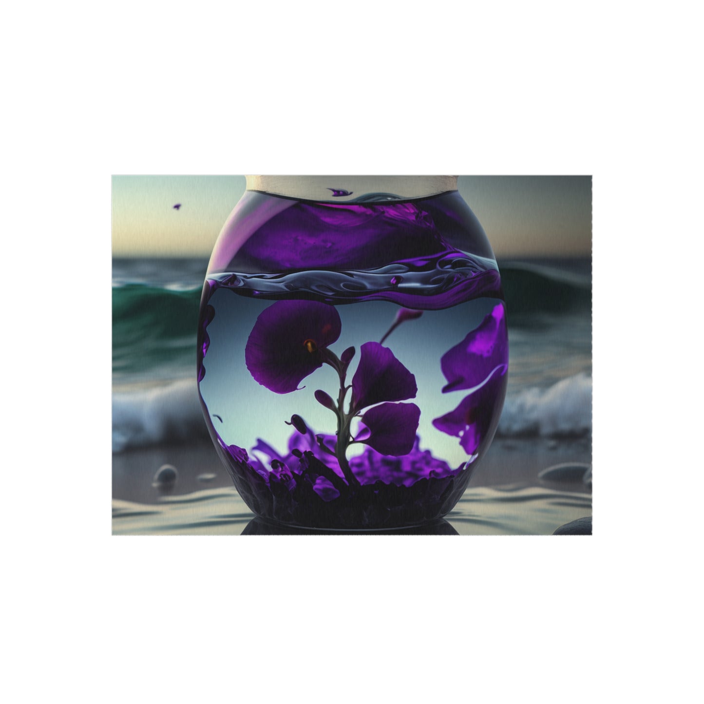 Outdoor Rug  Purple Sweet pea in a vase 4