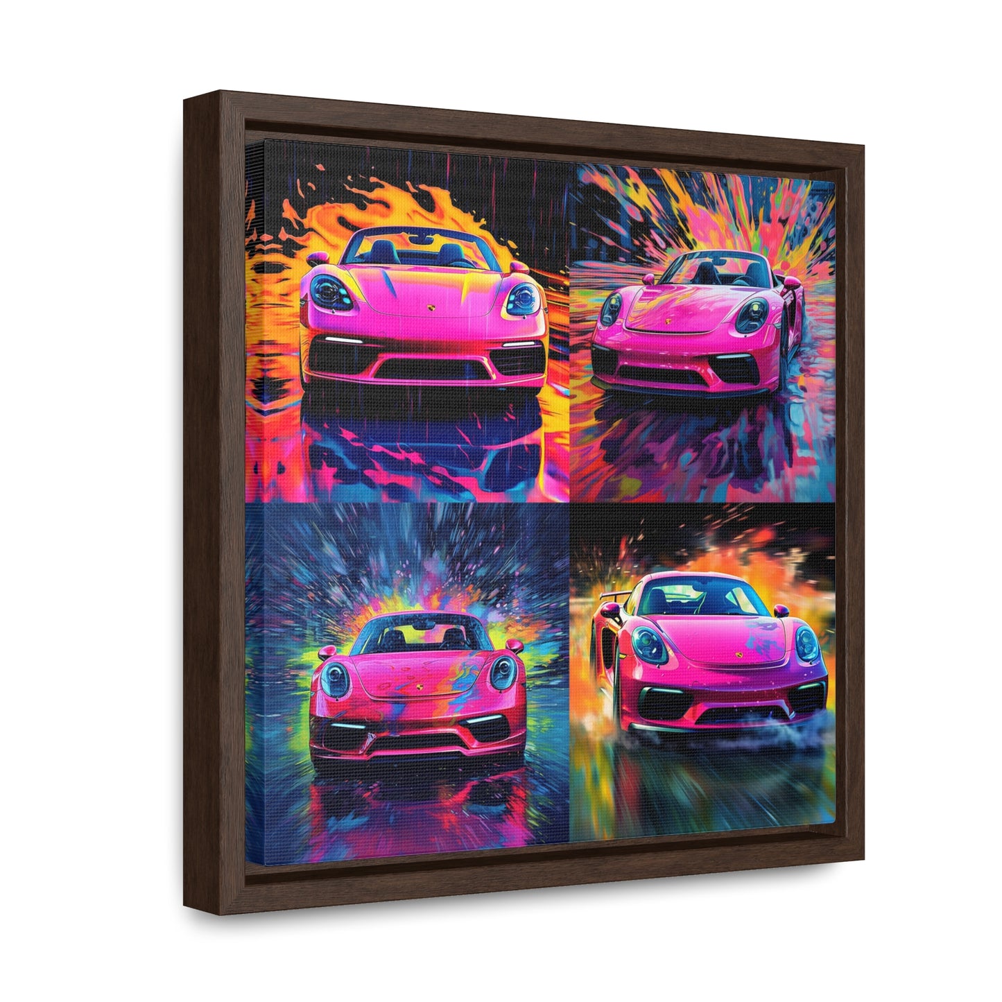 Gallery Canvas Wraps, Square Frame Pink Porsche water fusion 5