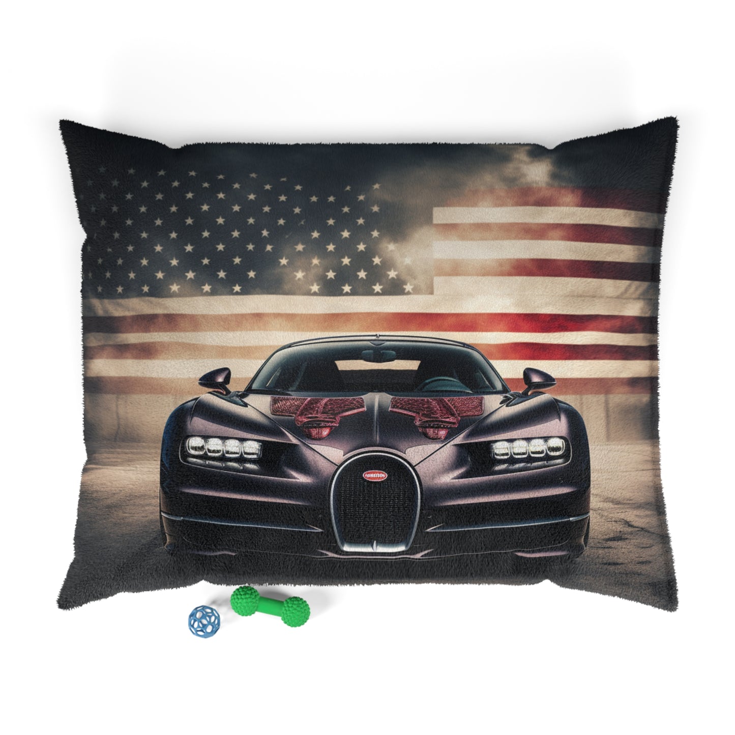 Pet Bed American Flag Background Bugatti 2
