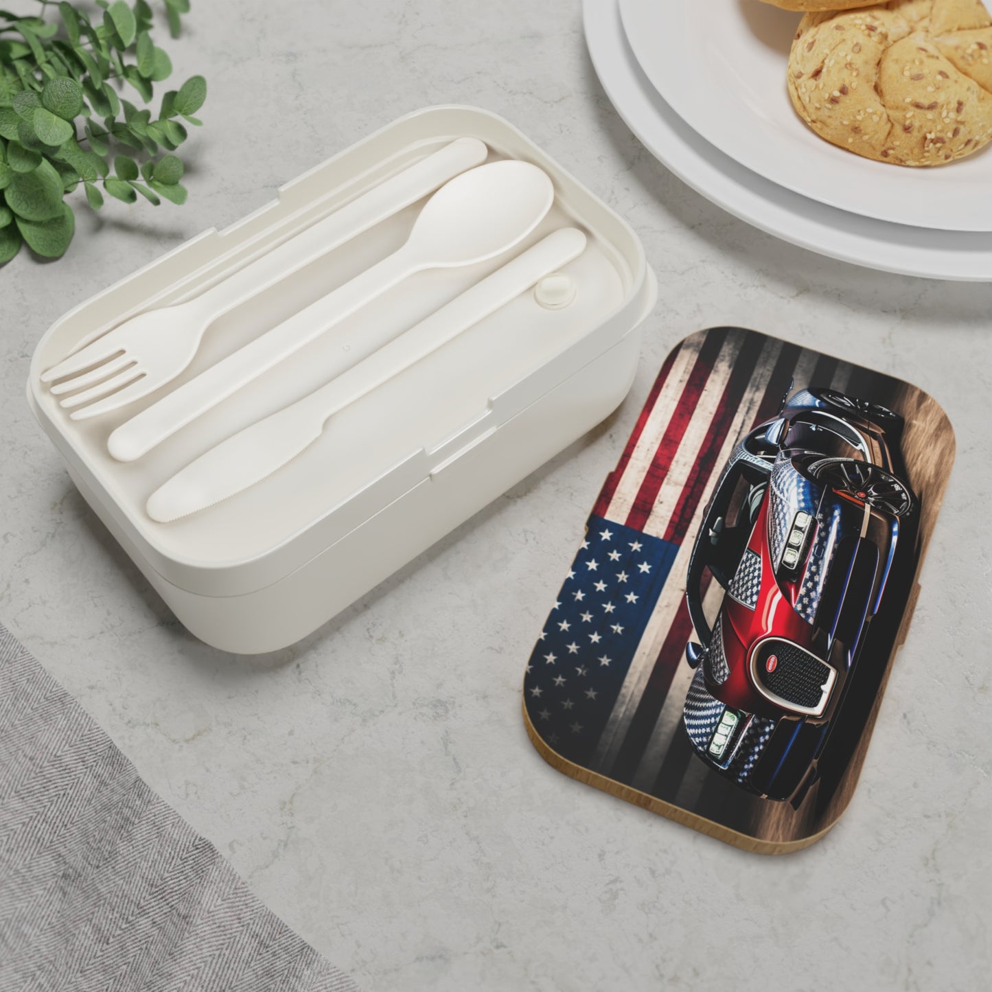 Bento Lunch Box Bugatti American Flag 1