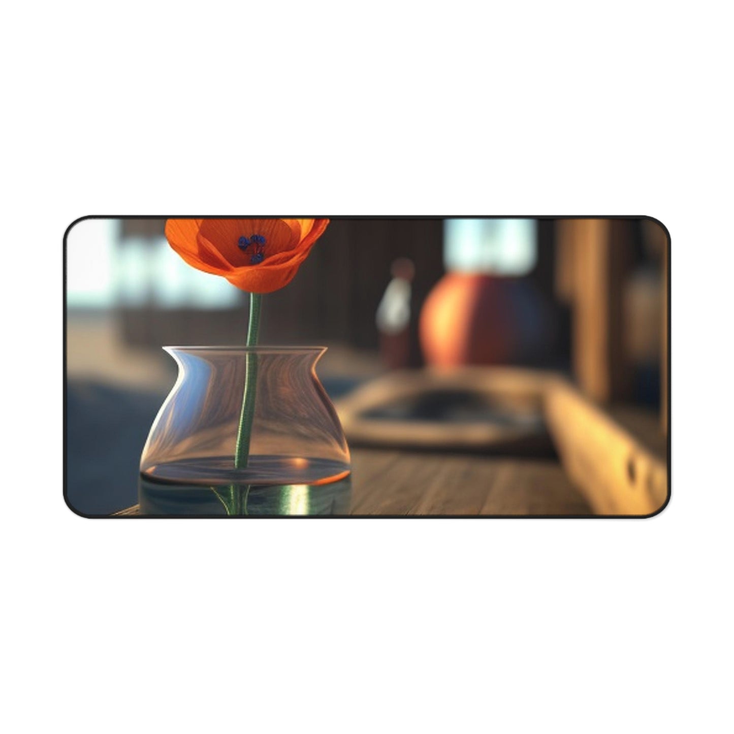 Desk Mat Poppy in a Glass Vase 2